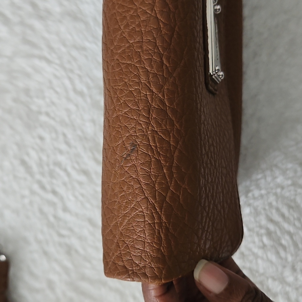 Nine West Crossbody Purse Convertible Wristlet Bag Brown Detachable Strap - Picture 11 of 12